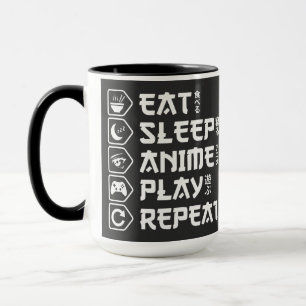 Eat Sleep Anime Play Repeat Otaku Anime Lifestyle Mug