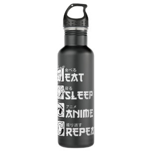 Eat Sleep Anime Repea, Funny Japanese Manga Gift T 710 Ml Water Bottle