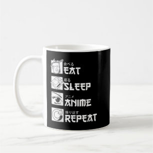 Eat Sleep Anime Repea, Funny Japanese Manga Gift T Coffee Mug