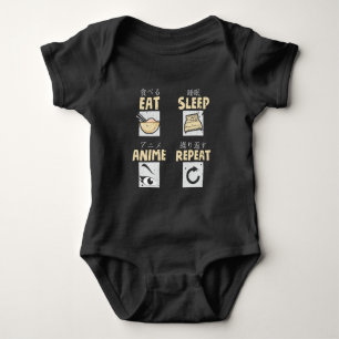 Eat Sleep Anime Repeat Asian Comic Passion Baby Bodysuit