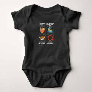 Eat Sleep Anime Repeat Cute for Anime Lover Baby Bodysuit