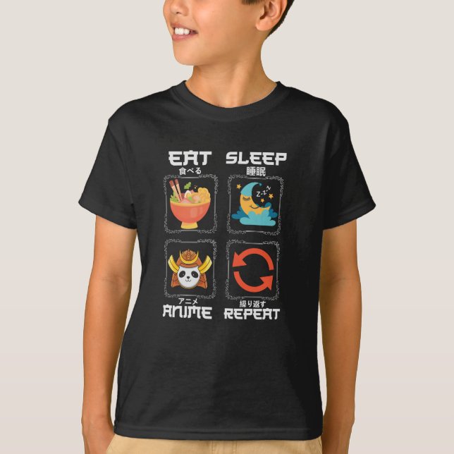Eat Sleep Anime Repeat Cute | for Anime Lover T-Shirt (Front)