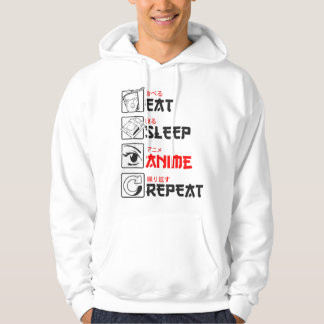 Eat Sleep Anime Repeat Funny Japanese Manga Japan Hoodie