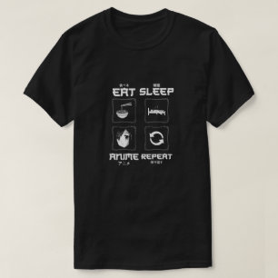 Eat Sleep Anime Repeat - Funny Otaku Lifestyle T-Shirt