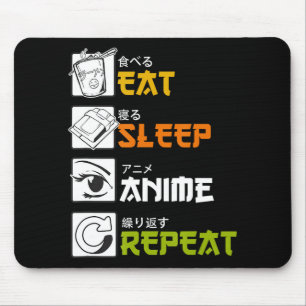 Eat Sleep Anime Repeat Gift Idea Cosplayer Mouse Pad