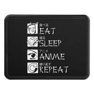 Eat Sleep Anime Repeat Gift Idea Cosplayer Trailer Hitch Cover