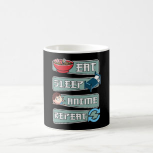 Eat Sleep Anime Repeat Japanese   Kawaii Design Coffee Mug
