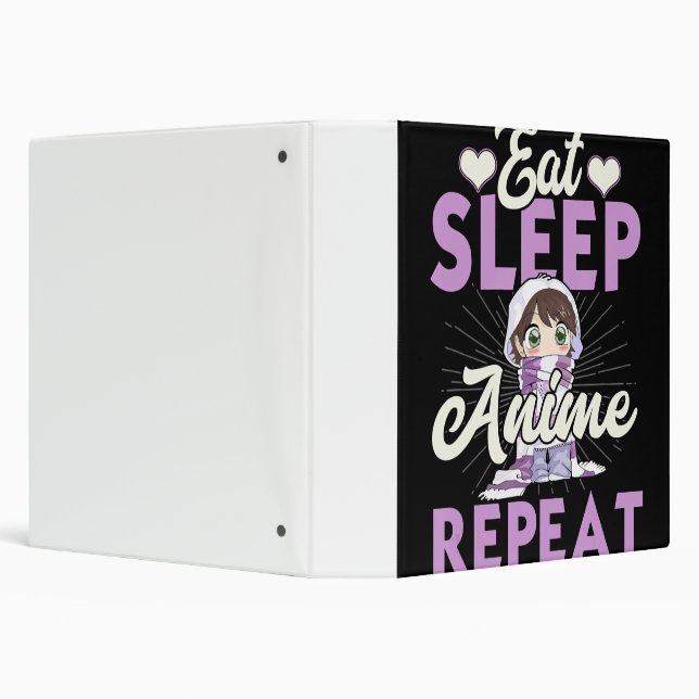 Eat Sleep Anime Repeat Japanese Manga Lover Binder (Background)