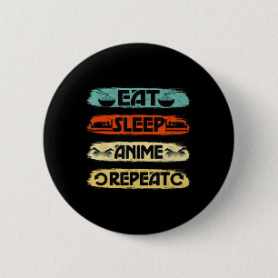 Eat Sleep Anime Repeat Ramen Kawaii Japanese Manga 2 Inch Round Button