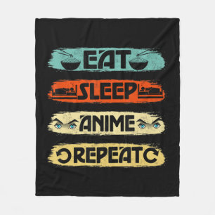 Eat Sleep Anime Repeat Ramen Kawaii Japanese Manga Fleece Blanket