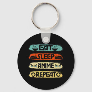 Eat Sleep Anime Repeat Ramen Kawaii Japanese Manga Keychain