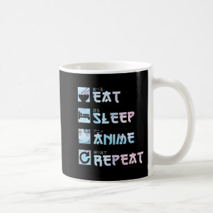 Eat Sleep Anime Repeat  – Watercolor style Anime M Coffee Mug