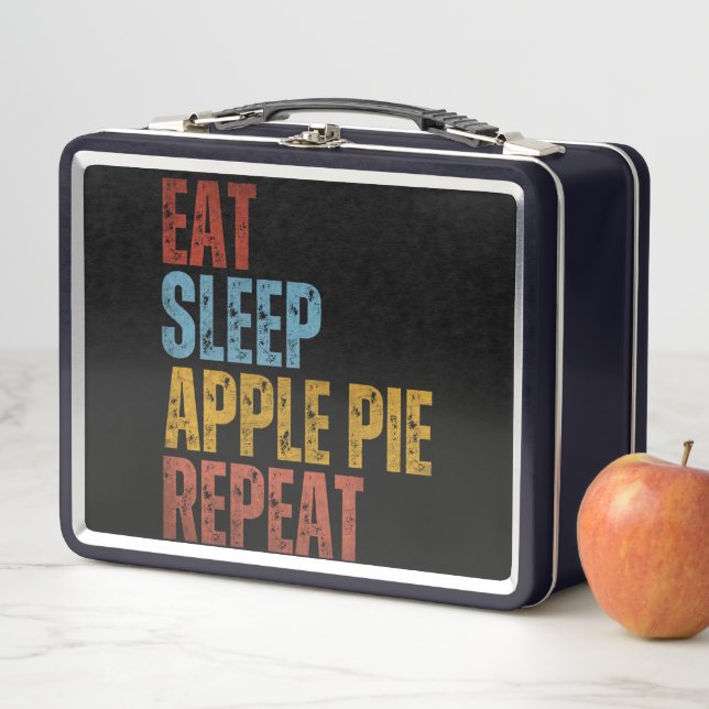 EAT SLEEP APPLE PIE REPEAT METAL LUNCH BOX (In Situ)