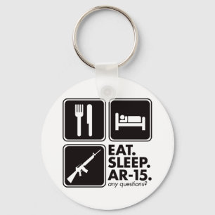 Eat Sleep AR-15 - Black Keychain