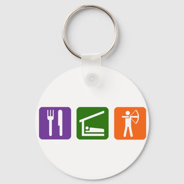 Eat Sleep Archery! Keychain (Front)
