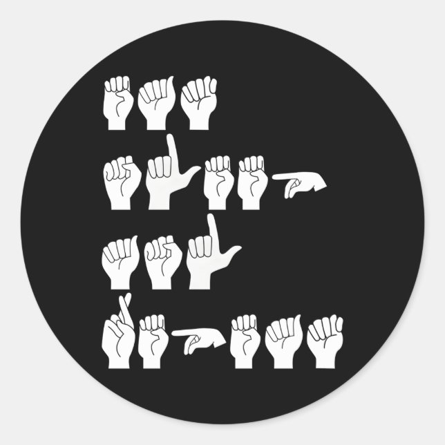 Eat Sleep Asl Repeat American Sign Language Classic Round Sticker (Front)