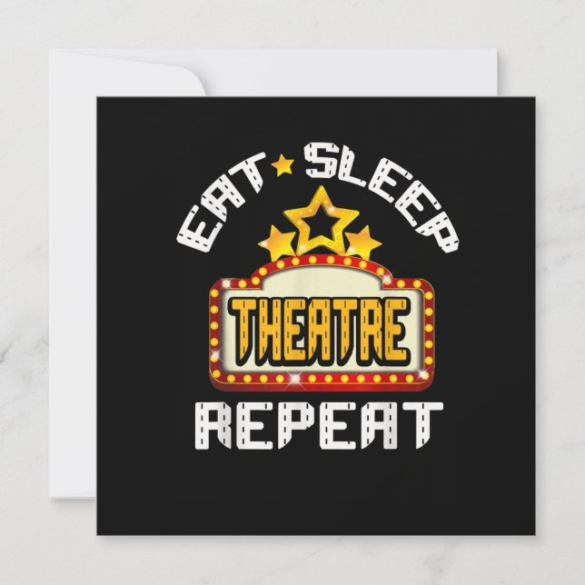 Eat Sleep Atre Repeat Acting Actor Actress Acter Thank You Card (Front)