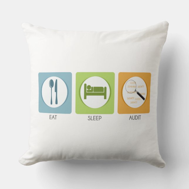 Eat Sleep Audit! Throw Pillow (Front)