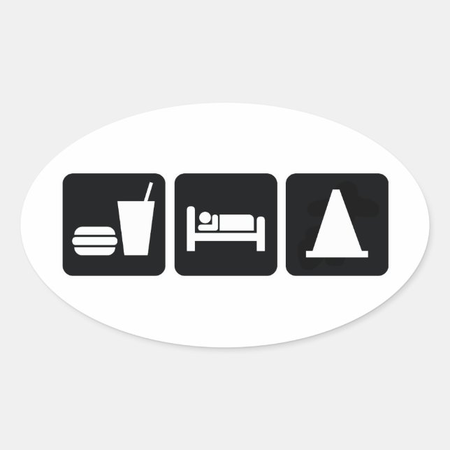 Eat Sleep AutoX Oval Sticker (Front)