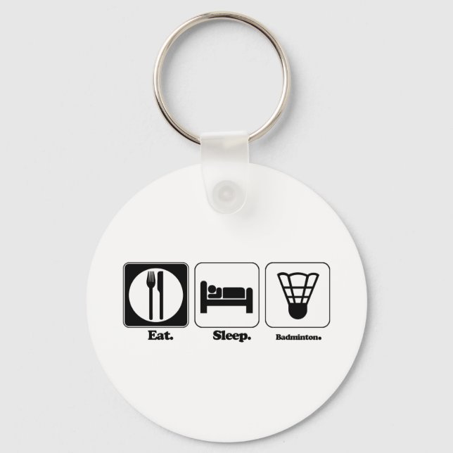 eat sleep badminton keychain (Front)
