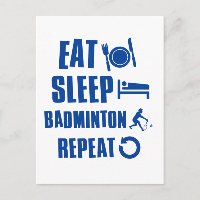 Eat sleep Badminton Postcard (Front)