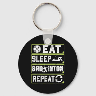 Eat Sleep Badminton Repeat Badminton Gifts For Men Keychain