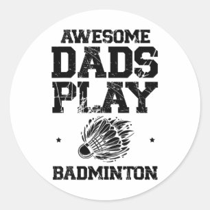 Eat Sleep Badminton Repeat Shuttle Racket Classic Round Sticker