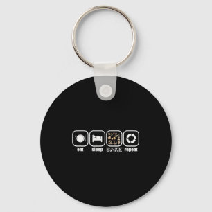 Eat, Sleep, Bake, Repeat - Funny Baker, Cook, Chef Keychain