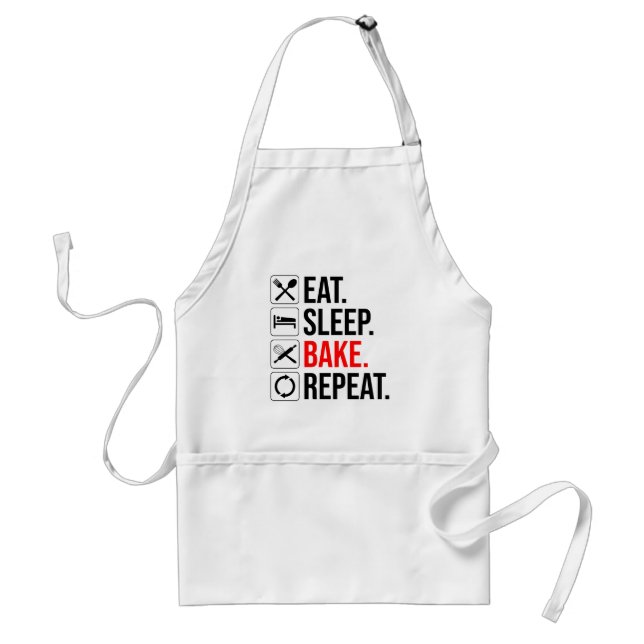 Eat. Sleep. Bake. Repeat Standard Apron (Front)