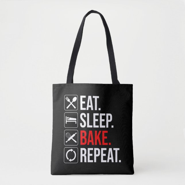 Eat. Sleep. Bake. Repeat Tote Bag (Front)