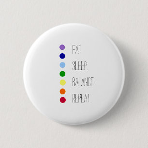 Eat Sleep Balance Simple Chakra Design 2 Inch Round Button