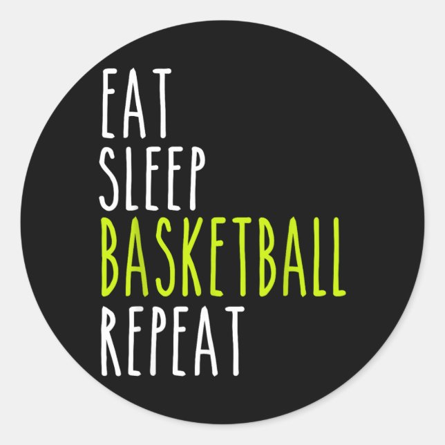 Eat Sleep Basball Repeat Classic Round Sticker (Front)
