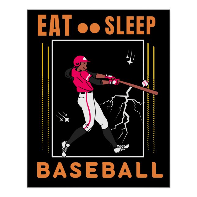Eat Sleep Baseball Baseball Player Funny Baseball Poster (Front)