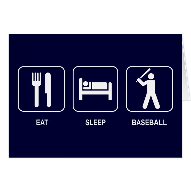 Eat Sleep Baseball Card (Front Horizontal)