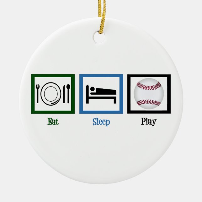 Eat Sleep Baseball Ceramic Ornament (Front)