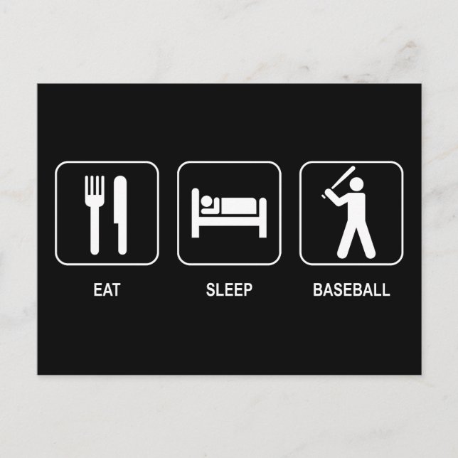 Eat Sleep Baseball Postcard (Front)