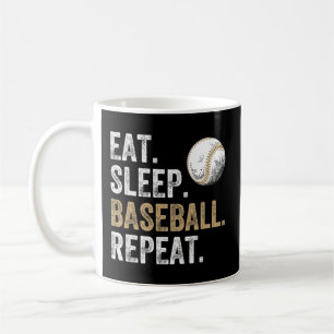Eat Sleep Baseball Repeat Baseball And Player Fan Coffee Mug