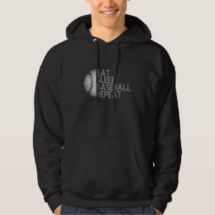 Eat Sleep Baseball Repeat Baseball Player Funny Ba Hoodie
