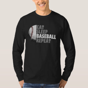 Eat Sleep Baseball Repeat Baseball Player Funny Ba T-Shirt