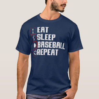 Eat Sleep Baseball Repeat Baseball Player Funny Ba T-Shirt
