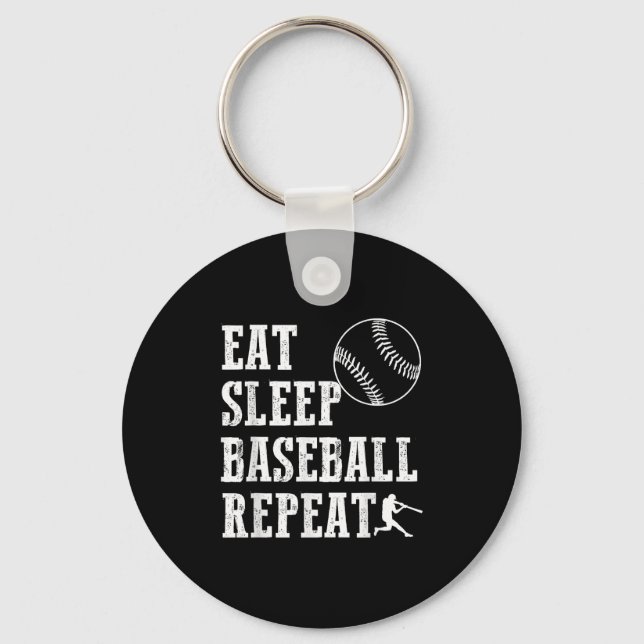 Eat Sleep Baseball Repeat Batter Life Srts Hustle  Keychain (Front)