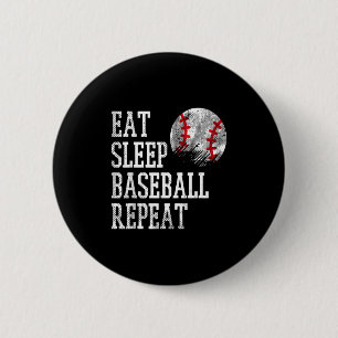 Eat Sleep Baseball Repeat Coach Team Player Men W 2 Inch Round Button