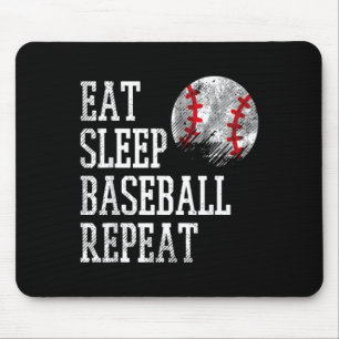 Eat Sleep Baseball Repeat Coach Team Player Men W  Mouse Pad