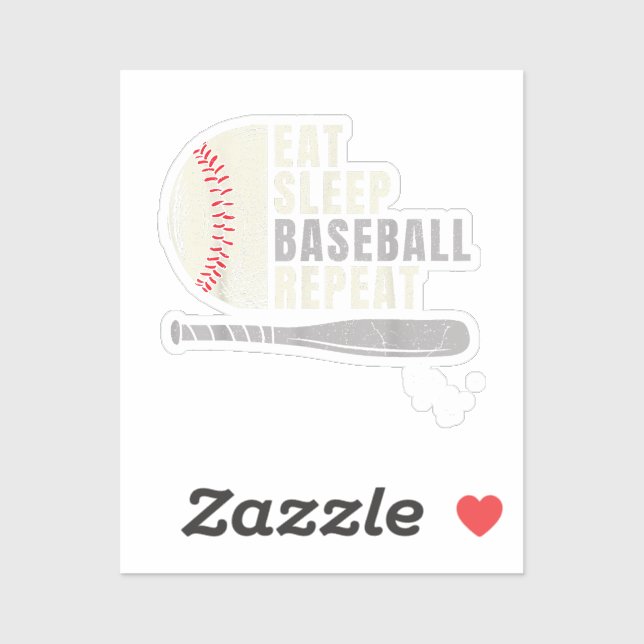 Eat Sleep Baseball Repeat Funny Baseball Player  (Sheet)