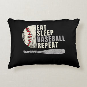 Eat Sleep Baseball Repeat Funny Baseball Player  Accent Pillow