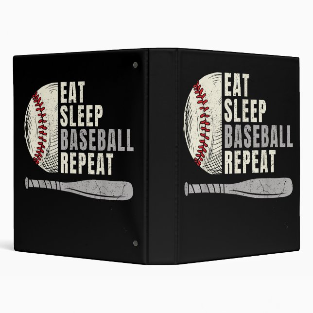 Eat Sleep Baseball Repeat Funny Baseball Player  Binder (Background)