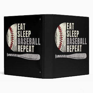 Eat Sleep Baseball Repeat Funny Baseball Player Binder