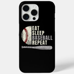 Eat Sleep Baseball Repeat Funny Baseball Player iPhone 15 Pro Max Case