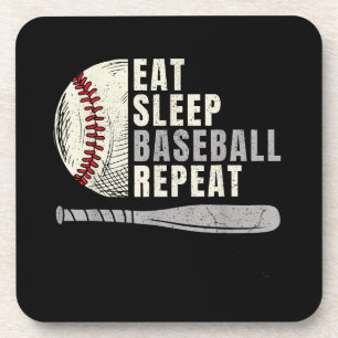 Eat Sleep Baseball Repeat Funny Baseball Player Coaster