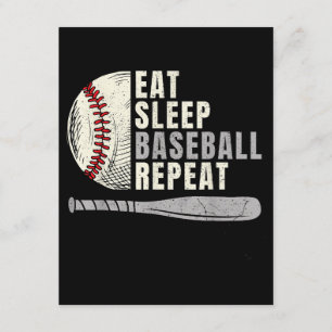 Eat Sleep Baseball Repeat Funny Baseball Player  Enclosure Card